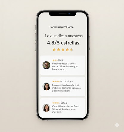 SilentGuard™ + “Vive sin mosquitos, vive en paz.”