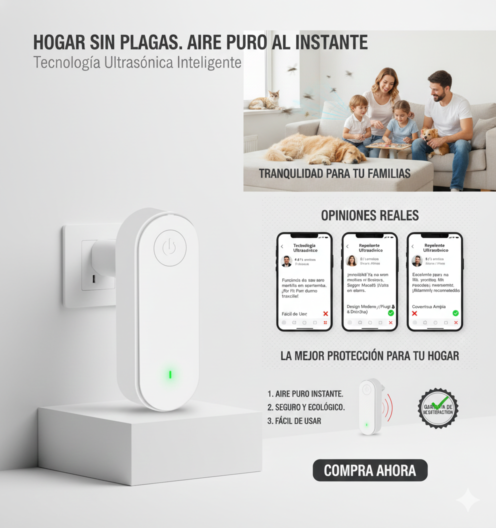 SilentGuard™ + “Vive sin mosquitos, vive en paz.”